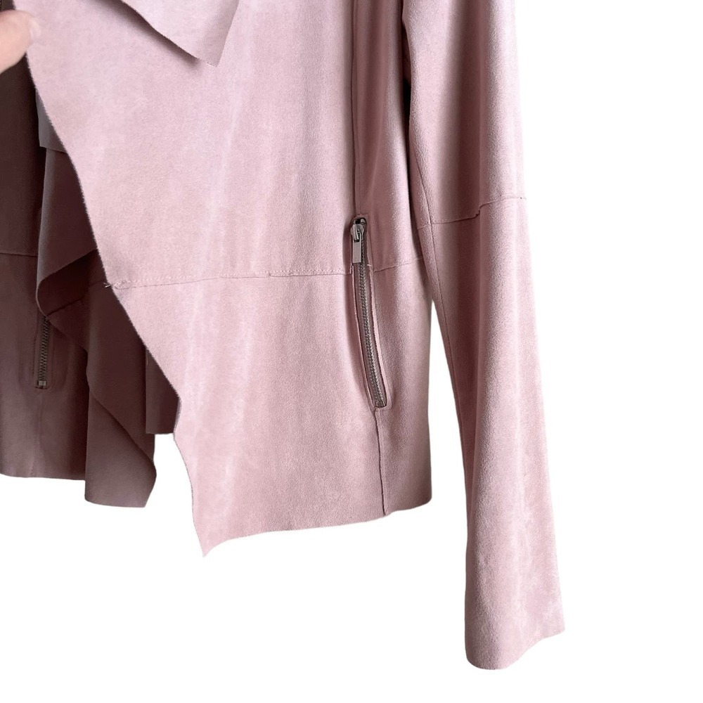 Bagatelle Faux-Suede Drape-Front Jacket‎ Blazer in Pink, Size Small - Picture 8 of 13